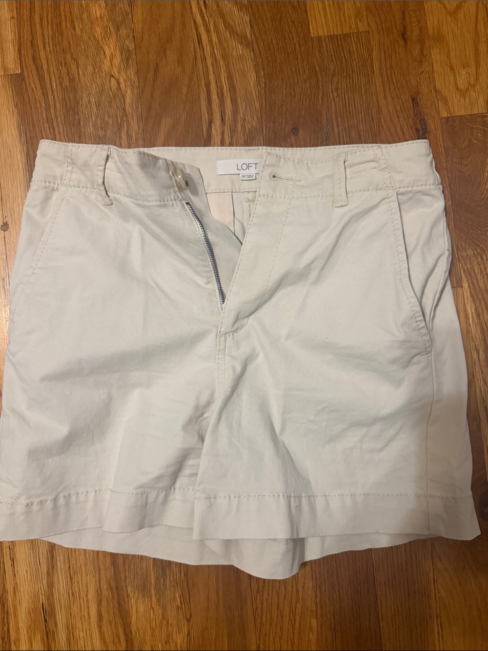 LOFT Cream Cotton Blend Casual Skirt